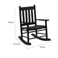 Youth Rocking Chair with Slatted Design Back and Seat Black By Casagear Home BM246081