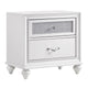Nightstand with 2 Drawers and Glittery Acrylic Front, White
