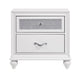 Nightstand with 2 Drawers and Glittery Acrylic Front White BM246083