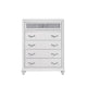 Chest with 5 Drawers and Glitter Acrylic Front White BM246086