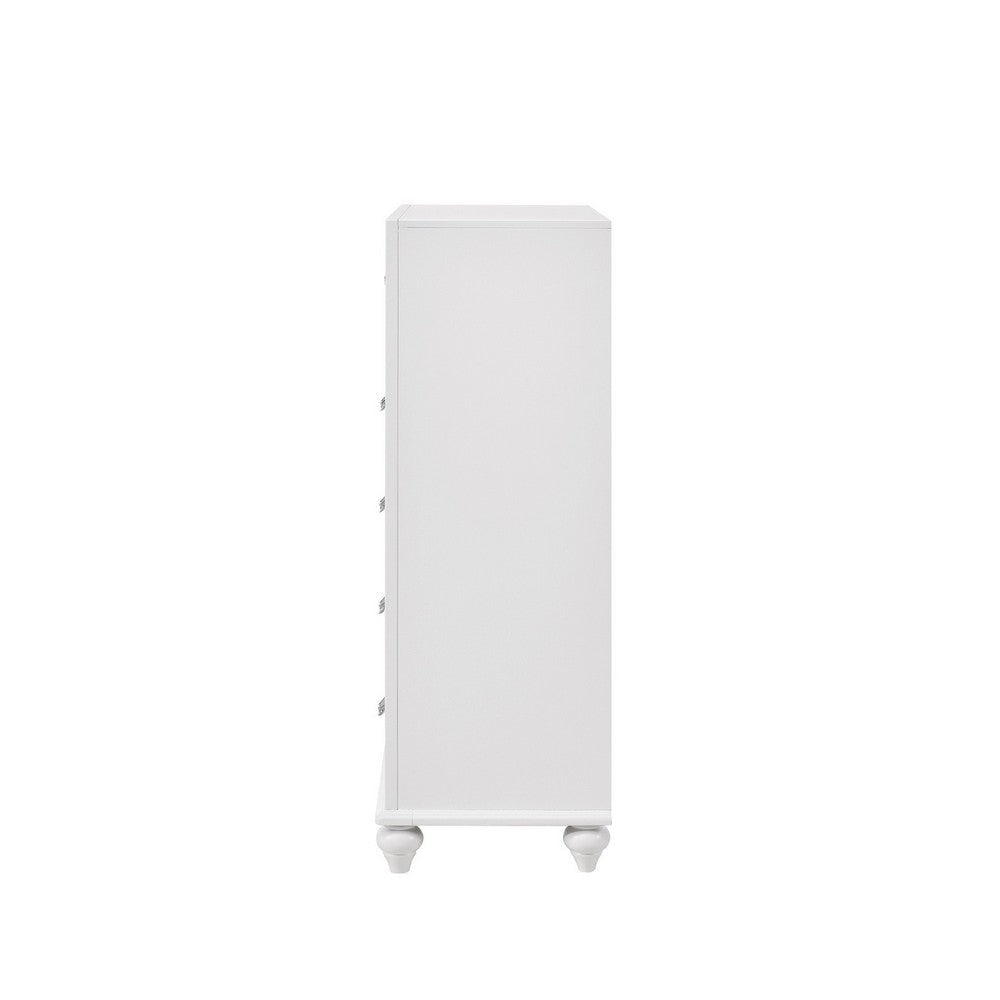 Chest with 5 Drawers and Glitter Acrylic Front White BM246086