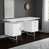 Mira Office Desk | Floating Top | File Cabinet | White BM246102