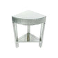 Corner Table with Beveled Mirror Frame and Open Bottom Shelf, Clear By Casagear Home