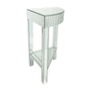 Liora Corner Table | Beveled Mirror Frame | Open Shelf | Clear