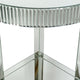 Corner Table with Beveled Mirror Frame and Open Bottom Shelf Clear By Casagear Home BM246110