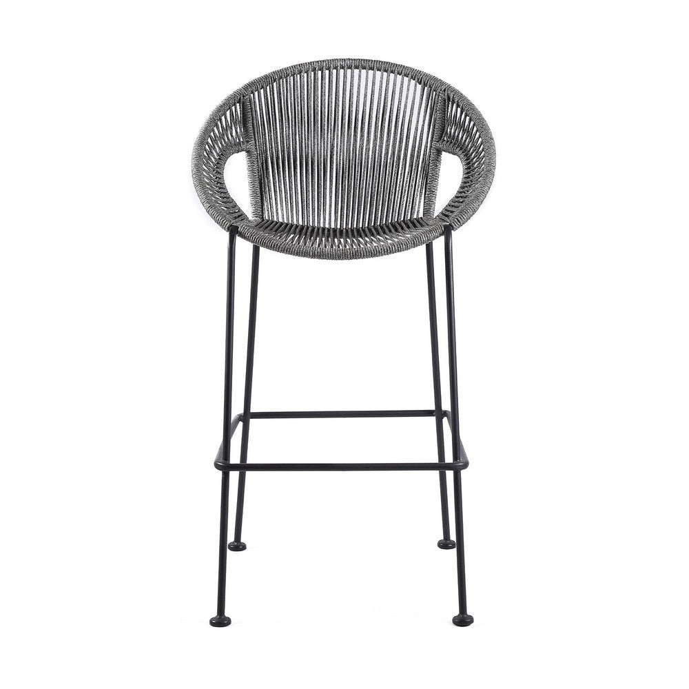 Rina Barstool | 30’’ | Rope Woven Seat | Gray BM246128