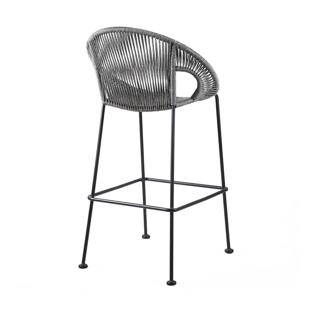 Rina Barstool | 30’’ | Rope Woven Seat | Gray BM246128