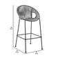 30 Inch Indoor Outdoor Bar Stool with Rounded Rope Woven Seat Gray By Casagear Home BM246128