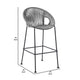 Rina Barstool | 30’’ | Rope Woven Seat | Gray BM246128