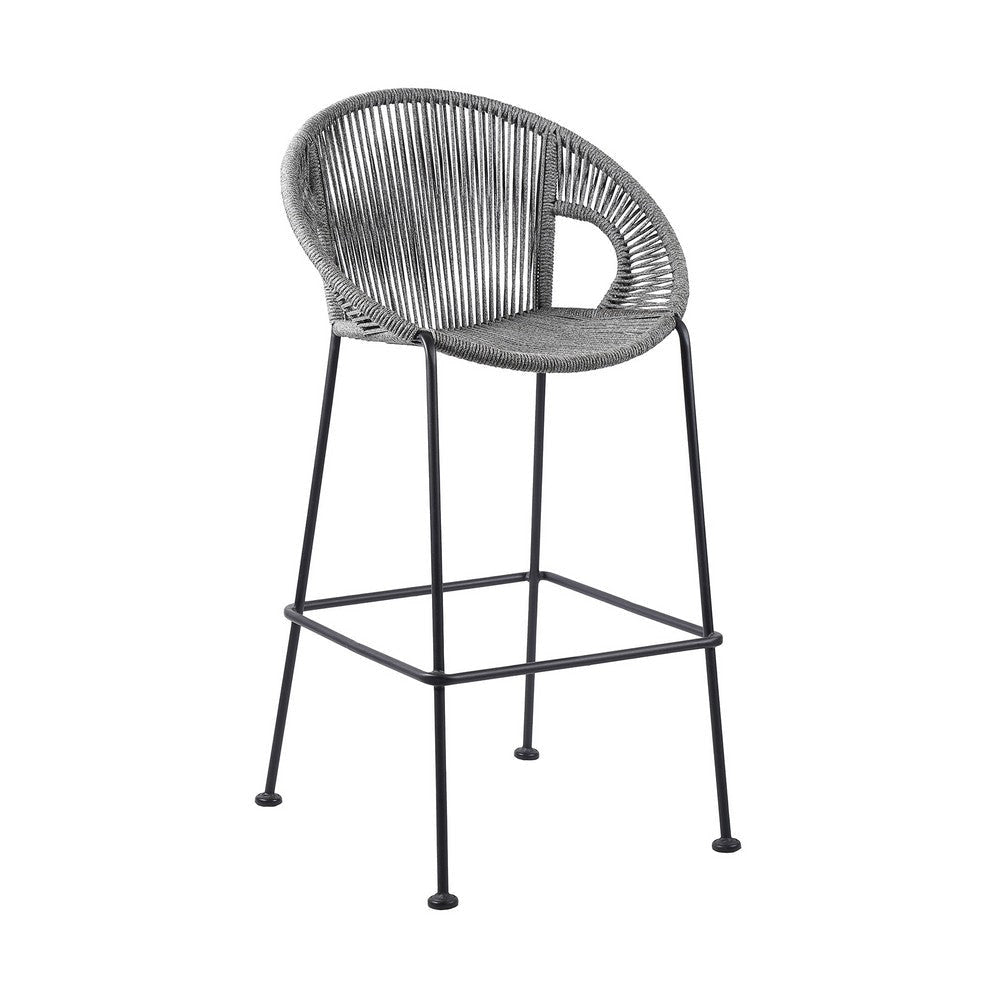 Rina Barstool | 30" | Rope Woven Seat | Gray