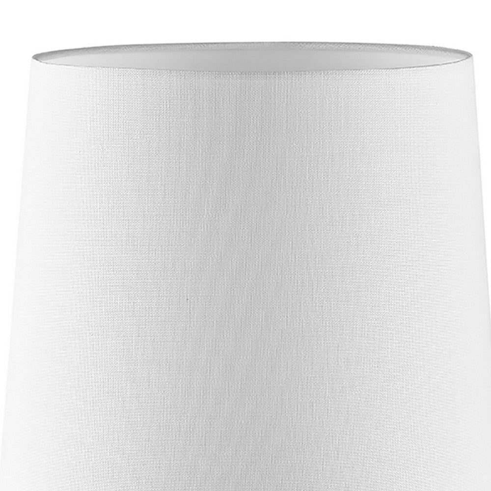 Table Lamp with Metal Base and Touch Sensor, White and Black By Casagear Home