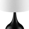 Table Lamp with Metal Base and Touch Sensor, White and Black By Casagear Home