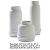 Vase with Elongated Textured Ceramic, Set of 3, White By Casagear Home