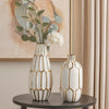 Liora 2 Piece Vase Set | Honeycomb Design | White | Gold