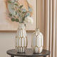 Liora 2 Piece Vase Set | Honeycomb Design | White | Gold