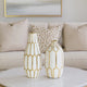 Liora 2 Piece Vase Set | Honeycomb Design | White | Gold