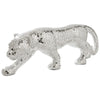 Mirrored Standing Panther with Glass Mosaic Pattern, Silver By Casagear Home