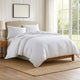 Veria 3 Piece Queen Comforter Set | Pinstripe Pattern | White | Black