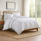 Veria 3 Piece Queen Comforter Set | Pinstripe Pattern | White | Black