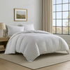 Veria 3 Piece Queen Comforter Set | Pinstripe Pattern | White | Black