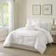 Veria 4 Piece Twin Comforter Set | Ruching Details | White