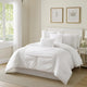 Veria 4 Piece Twin Comforter Set | Ruching Details | White