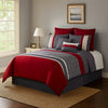 Veria 8 Piece King Comforter Set | Trellis Print | Red