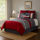 Veria 8 Piece King Comforter Set | Trellis Print | Red