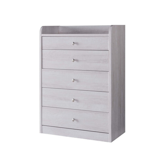 MDF Utility Storage with 5 Drawers and Raised Edges Top, Oak White