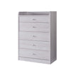 MDF Utility Storage with 5 Drawers and Raised Edges Top, Oak White