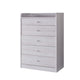 MDF Utility Storage with 5 Drawers and Raised Edges Top, Oak White