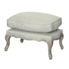 Ottoman with Pillow Top Cushion Seat and Cabriole Legs, Antique White