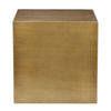 Side Table with Metal Block Cube Shaped Large Brass