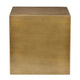 Side Table with Metal Block Cube Shaped Large Brass