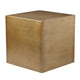 Side Table with Metal Block Cube Shaped, Large, Brass