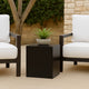 Side Table with Metal Block Cube Shaped, Small, Black