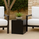 Side Table with Metal Block Cube Shaped, Small, Black