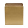 Side Table with Metal Block Cube Shaped Small Brass