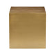 Side Table with Metal Block Cube Shaped Small Brass