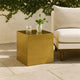 Side Table with Metal Block Cube Shaped, Small, Brass
