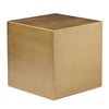 Side Table with Metal Block Cube Shaped, Small, Brass