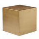 Side Table with Metal Block Cube Shaped, Small, Brass