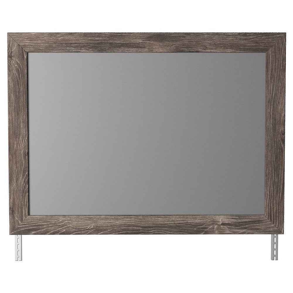 Bedroom Mirror with Replicated Grain Details Rustic Gray By Casagear Home BM248077