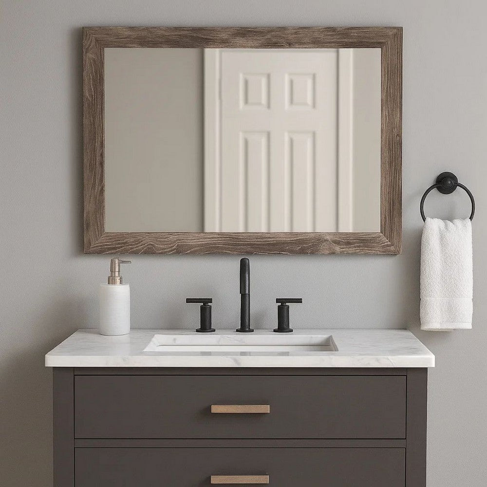 Mira Bedroom Mirror | Replicated Grain | Rustic Gray
