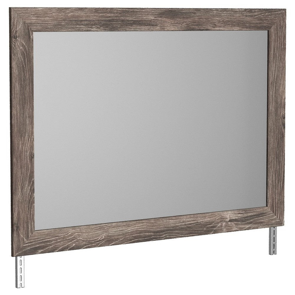 Mira Bedroom Mirror | Replicated Grain | Rustic Gray