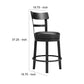 Solid Wood Counter Height Barstool 360 Degree Swivel Leatherette Seat Black By Casagear Home BM248093