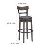 Swivel Barstool with Nailhead Trim and Curved Panel Back Tall Gray By Casagear Home BM248094