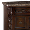 Nightstand with 3 Drawer and Ornate Carved Applique, Brown By Casagear Home