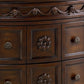 Nightstand with 3 Drawer and Ornate Carved Applique, Brown By Casagear Home