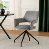 Reid Accent Chair | Velvet Upholstered | Black | Gray